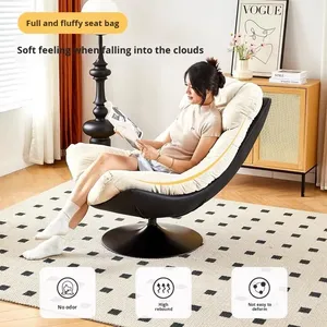 Noordse Licht Luxe Relaxfauteuil Enkelzit Sofa Stoel Siliconenhoes Spons Zijde Katoen Vulling Woonkamer Balkon Draaibaar 2025 - Product Image 2
