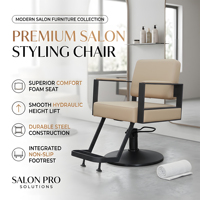 Fauteuil de Salon Démontable Moderne, Chaise de Barbier Hydraulique Personnalisable à Emballage Compact pour Coiffure et Spa