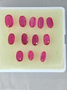 พลอยอัญมณีทรงหลวมสำหรับทำเครื่องประดับอัญมณีธรรมชาติ2-5กะรัตตัดวงรีสีชมพูแดงให้ความร้อน - Product Image 4