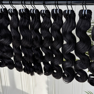 Raw Human Hair <b>Body</b> <b>Wave</b> Bundles Natural Color Soft Full Texture Double Weft Factory Supply Hair Extensions - Product Image 4
