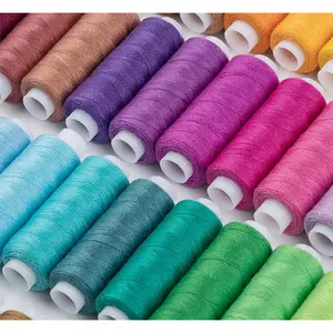 Prix usine bon marché et fort fil à coudre bobineuse Kits 60 couleur 250 verges par polyester fil à coudre 100% polyester