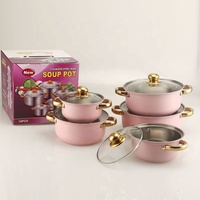 Batterie De Cuisine En Acier Inoxydable En Stock, Ensemble De 10 Pièces, Marché De L'asie Du Sud-Est, Pot De Base Au Gaz, Casserole Et Poeles De Cuisine En Métal