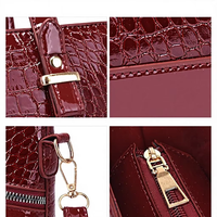 Sac à main de luxe pour femme style designer en cuir PU effet peau de serpent, ensemble 3-en-1 tendance avec fermeture éclair et bandoulière chaîne, capacité 2-2,9 L
