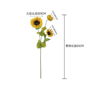 Bouquet de tournesols artificiels CallaFloral, jaune clair, jaune foncé, réaliste, décoration de mariage, style INS, fleur artisanale - Product Image 4