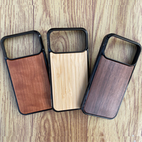 Casing Ponsel Anti Benturan Ramah Lingkungan dari Bambu & Kayu Walnut untuk 17 Pro Max