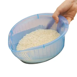 Plastic Colander Strainer Rice Washer Strainer Vegetable Drainer Food Fruit Washer Rice Washing Bowl