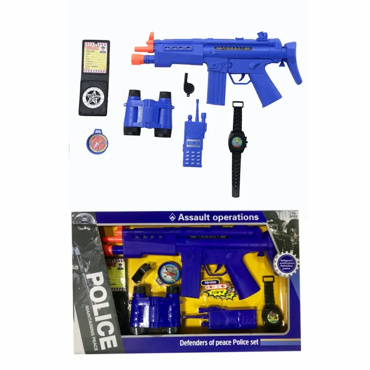 Popular style pretended toy police model electric gun PLAY set preschool family time childrenhood plastic factory price