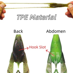 Leurre souple grenouille bruyante 7,8g 75mm 3 pièces pour la pêche en ruisseau, leurre artificiel en plastique TPE <span class=keywords><strong>Whopper</strong></span> <span class=keywords><strong>Plopper</strong></span> pour poissons de mer et d'eau salée - Product Image 3