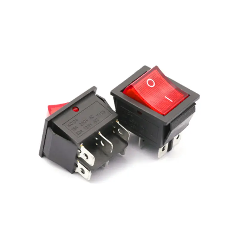 YXS технологические производители клавишный переключатель KCD4 ВКЛ-ВЫКЛ 6 контактов с красным светом 16 А 250 В