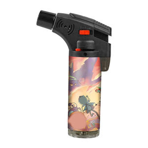 Encendedor de Antorcha Inclinado con Logotipo Personalizado OEM de Tecnología, Llama Azul Resistente al Viento, Encendedor de Butano Potente Recargable de Plástico para Cigarrillos - Product Image 6