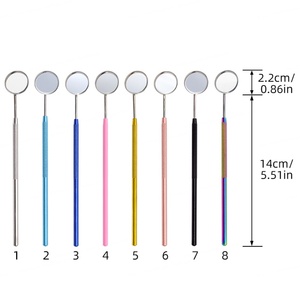Miroir à cils en acier inoxydable en forme de cœur, manche long détachable, outil de finition des sourcils et des extensions de cils - Product Image 2