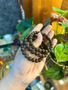 Pulsera de Oración Budista de Agarwood, Joyería Más Popular, Cuentas de Madera Oscura de 8 mm, Resina Negra Natural, Fragancia Dulce y Natural - Product Image 2