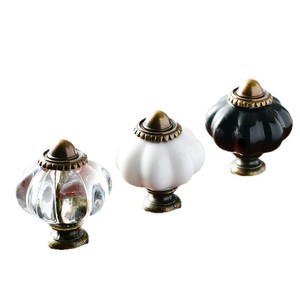 Pumpkin Shaped Acrylic Furniture <b>Knobs</b> <b>Black</b> Transparent White European Style Drawer Cabinet Handles Durable Home Decor - Product Image 5