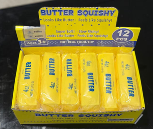 Jouet Squishy en forme de beurre 4oz 14oz, jouet à presser en mousse PU à rebond lent, modèle alimentaire réaliste pour le soulagement du stress et le jeu sensoriel - Product Image 1
