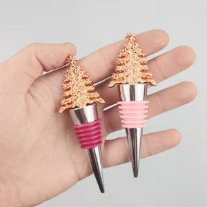 Christmas Tree <b>Wine</b> Stopper Zinc Alloy Metal Bottle Sealing Plug With Colorful Ring For <b>Wine</b> Bottles - Product Image 3