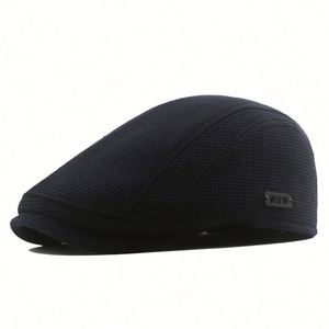 Wholesale Spring Autumn Winter Warm Knnited Cap Beret Flat Top Ivy <b>Hat</b> <b>for</b> Men - Product Image 3