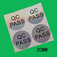 Laser de sécurité holographique personnalisé QC Pass Paper/autocollant d'étiquette en PVC étanche