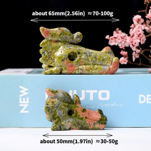 Commercio all'ingrosso di cristallo intagliato a mano con testa di drago teschi di quarzo Mix materiale di guarigione pietra preziosa casa Fengshui decorazione - Product Image 6