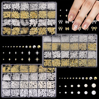 Kit de Décorations 3D pour Ongles en Gros : Perles Mixtes, Perles Métalliques, Strass et Breloques pour Manucure DIY et Salons