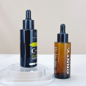 Emballage cosmétique de luxe 20ml 30ml 40ml 50ml 60ml 2oz Bouteille de sérum en verre givré beige rose violet bleu personnalisée avec compte-gouttes - Product Image 6