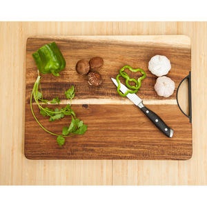 Tabla de Cortar de Madera Maciza Rectangular de 40x30x1.7cm con Asa, Tabla de Picar para Cocina, Color Natural - Product Image 2