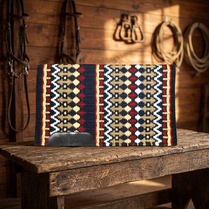 Tapis de selle en feutre tressé de style occidental, design de qualité supérieure, en laine de Nouvelle-Zélande, avec doublure en tissu, couleur personnalisable - Product Image 2