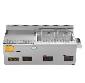 Commercial LPG Gas Flat Griddle and Deep <b>Fryer</b> Gas Grill <b>Machine</b> Hot Sale Snack Food Multifunction Provided - Product Image 3