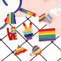 Broches en émail en métal, design Cœur Arc-en-ciel Yeh Finger, badges de revers en émail pour denim, cadeau personnalisé pour femme