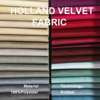 Kain Beludru Holland Oranye Solid Anti Air untuk Sofa, Desain Multi-warna Kustom untuk Furnitur Hometextile