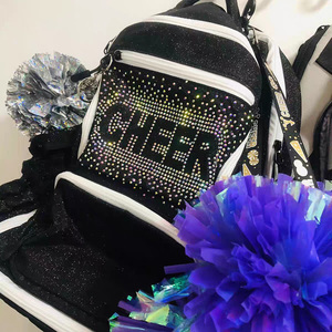 Sac à dos Cheer étincelant avec strass AB Bling Book Bag pour pom-pom girl Cheer Team Sacs à dos Black Cheer Bags pour athlètes - Product Image 1