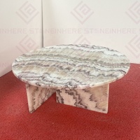 Gran oferta, superficie mate Real Onix, mesas de piedra de Jade de mármol personalizadas, Base de mármol, muebles de sala de estar, mesa de centro redonda de ónix