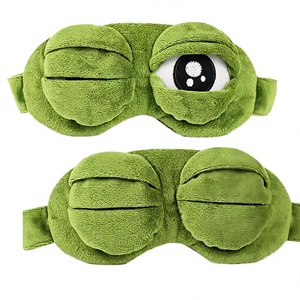 Maschera per Dormire Divertente con Espressione di Rana Triste, Accessorio Creativo in Peluche per Feste - Product Image 3