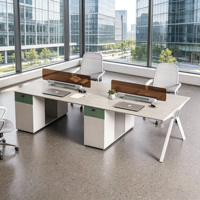 Bureau informatique moderne et écologique pour 2 à 4 personnes, bureau de personnel durable avec serrure à combinaison numérique pour espace de bureau commercial