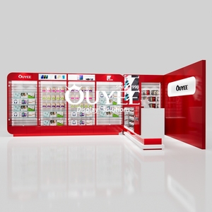 Vitrine d'exposition pour téléphone portable en verre rouge personnalisée, éclairage LED, étanche, écologique, robuste, recyclable, garantie 3 ans - Product Image 5
