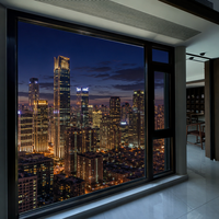 Fournisseur fiable de fenêtres à battants en bois recouvert d'aluminium HUACAI, Chine, série 102, ouverture vers l'intérieur, joint EPDM, qualité assurée