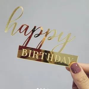 Großhandel Acryl Cake Topper Alles Gute zum Geburtstag Jubiläum Kuchen Dekoration Topper - Product Image 2