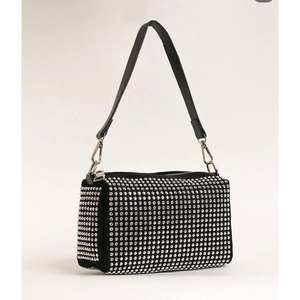 Bolso de Noche Rectangular con Adornos de Piedras, Correa de Cadena y Acabado Metálico Brillante - Product Image 5