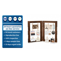 Cadre mural double en bois pour photos, cartes postales, notes et cartes – Décoration murale pour la maison, idée cadeau