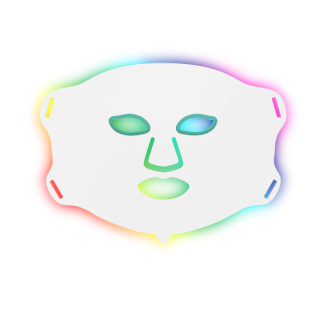 2025 New Design Hand Held Beauty Wireless LED 7-Color Blue Red Infrared Light Photon Therapy Silicone Facial Mask