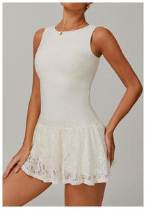 Pakaian olahraga wanita, 2025 renda elegan bersirkulasi dua dalam satu pakaian olahraga Golf pakaian tenis seksi dengan celana pendek - Product Image 3