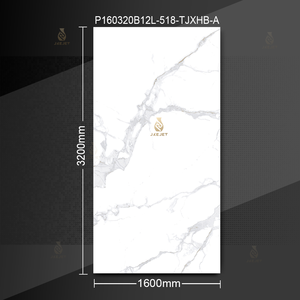 Popular Loseta de Porcelana de Piedra Artificial de 12mm de Espesor 1600*3200 para Paredes Interiores, Losa de Piedra Sinterizada de Mármol Blanco para Encimeras - Product Image 2