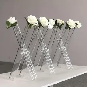 3 cam yapışık Test tüpü çiçek vazo düğün centerpieces silindir çiçek standı vazo düğün dekorasyon masa centerpieces