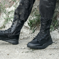 Bottes légères à fermeture éclair, respirantes, tactiques, pour le printemps et l'été, chaussures de randonnée à tige haute