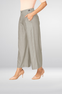 Pantalons palazzo en denim léger pour femmes |   Bas confortables et extensibles de longueur totale pour un usage quotidien, décontracté et professionnel - Product Image 4