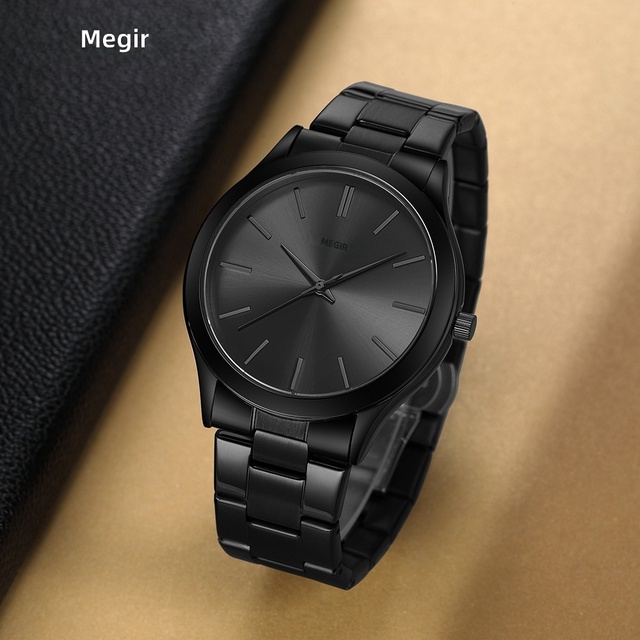MEGIR Minimalist Fashion Unisex Alloy Steel-band Quartz Watch Wholesale Waterproof Cross-border High-end Pointer Display