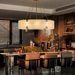 Lustre suspendu en verre de luxe, grand modèle, avec support métallique, pour table à manger, hall, plafond haut, décoration intérieure - Product Image 1