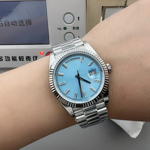 Reloj de Pulsera de Lujo para Hombre, 40 mm, Esfera Azul, Estilo Clásico, Visualización de Fecha y Día de la Semana, Movimiento Mecánico 3255, Venta Especial, Pieza Fabricada en China - Product Image 2
