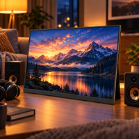 Écran portable FHD IPS de 23,8 pouces avec haut-parleurs pour la visualisation de films à domicile, moniteur de jeu