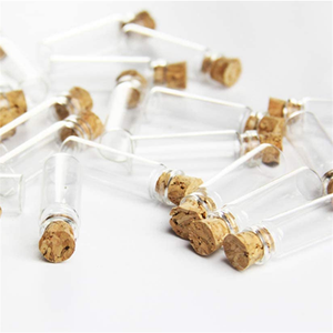 Pequeños frascos de vidrio transparente de 1mL con tapones de corcho Mini viales de vidrio para collar, pulsera, colgante, joyería empaquetada en cajas de cartón - Product Image 2