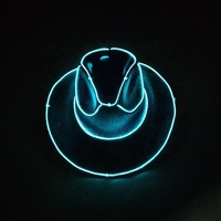 Decorazione al Neon di lusso lampeggiante Club colorato cappello da Cowboy per Halloween festa di natale Cosplay cappelli in Costume con luci